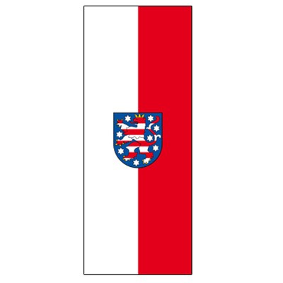 Thüringen Fahne mit Wappen im Hochformat | 80 x 200 cm