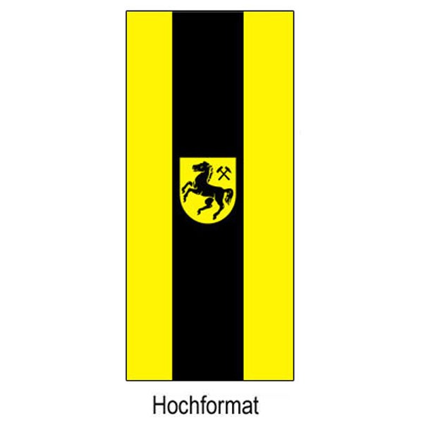 Fahne der Stadt Herne im Hochformat und weitere Varianten