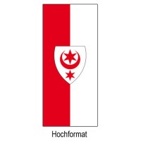 Fahne der Stadt Halle Saale im Hochformat und weitere Varianten