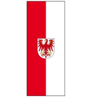 Brandenburg Fahne im Hochformat mit Hohlsaum |