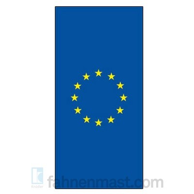 Fahne der Europäischen Union im Hochformat