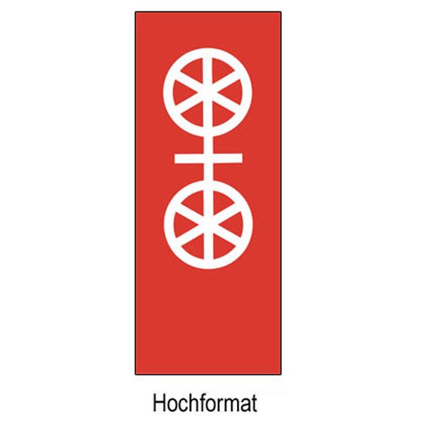 Fahne der Stadt Mainz im Hochformat und weitere Varianten