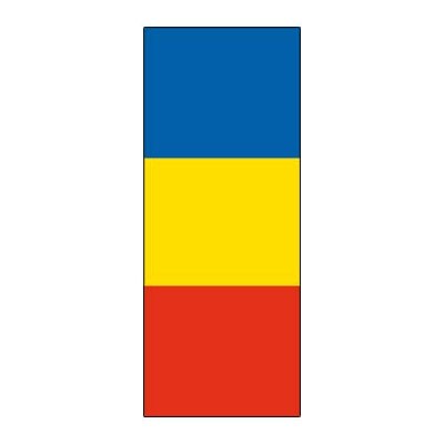 Nationalfahne Rumänien im Hochformat |