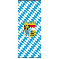 Bayern Fahne Raute mit Wappen im Hochformat |
