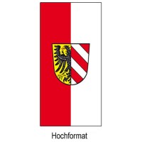 Fahne der Stadt Nürnberg im Hochformat