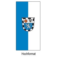 Fahne der Stadt Saarbrücken im Hochformat