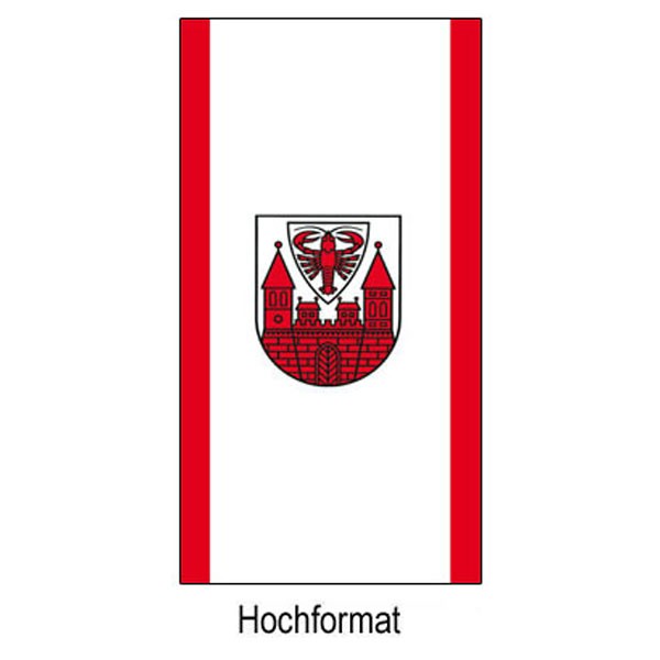 Flagge der Stadt Cottbus im Hochformat | 80 x 200 cm