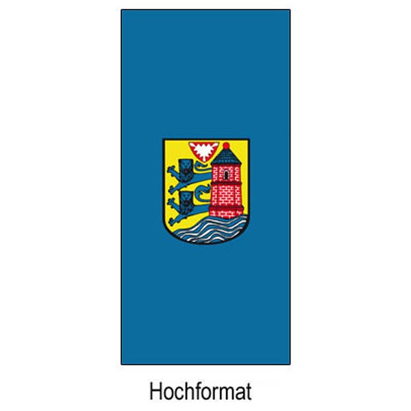 Flagge der Stadt Flensburg im Hochformat | 80 x 200 cm