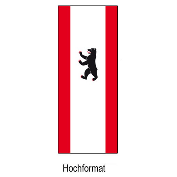Flagge der Stadt Berlin im Hochformat | 80 x 200 cm