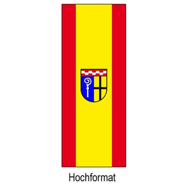 Fahne der Stadt Mönchengladbach im Hochformat