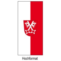 Fahne der Stadt Regensburg im Hochformat