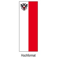 Fahne der Stadt Lübeck im Hochformat und weitere Varianten