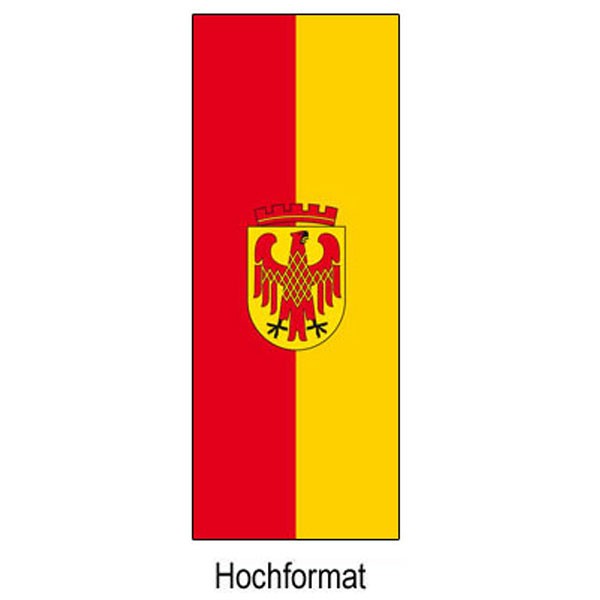 Fahne der Stadt Potsdam im Hochformat