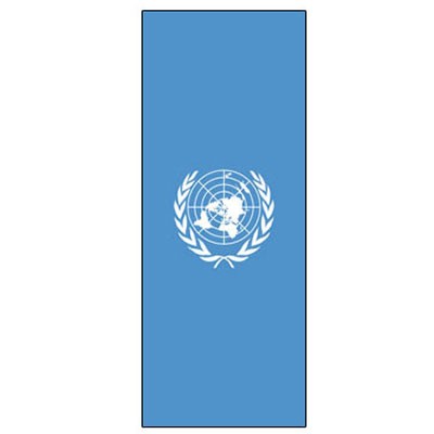 Flagge der Vereinten Nationen UNO im Hochformat