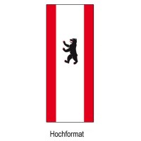Flagge der Stadt Berlin im Hochformat | 80 x 200 cm