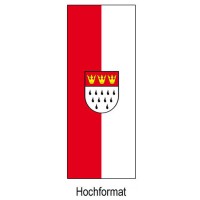 Fahne der Stadt Köln im Hochformat und weitere Varianten