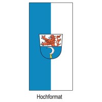 Fahne der Stadt Remscheid im Hochformat