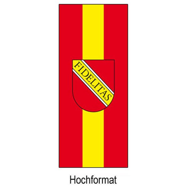 Fahne der Stadt Karlsruhe im Hochformat und weitere Varianten